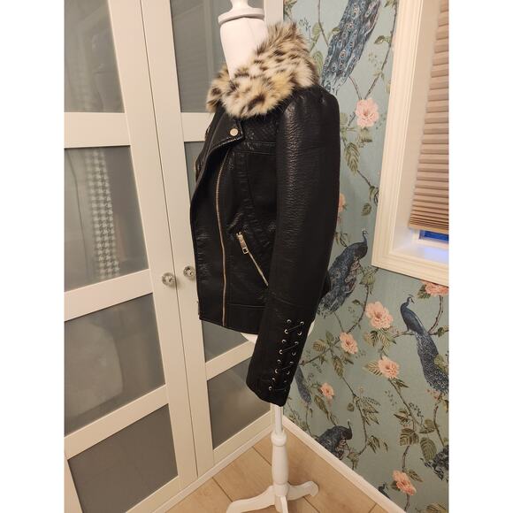 Guess Faux Leather Moto Jacket - S - Picture 4 of 7